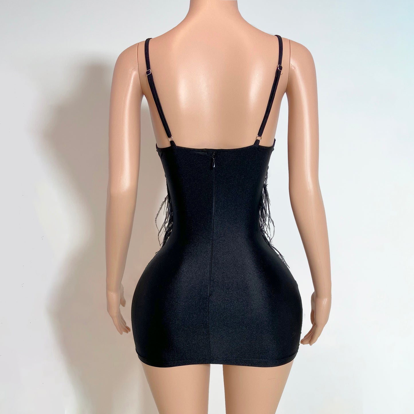 Fleur Beaded Feather Mini Dress Multiple Colors