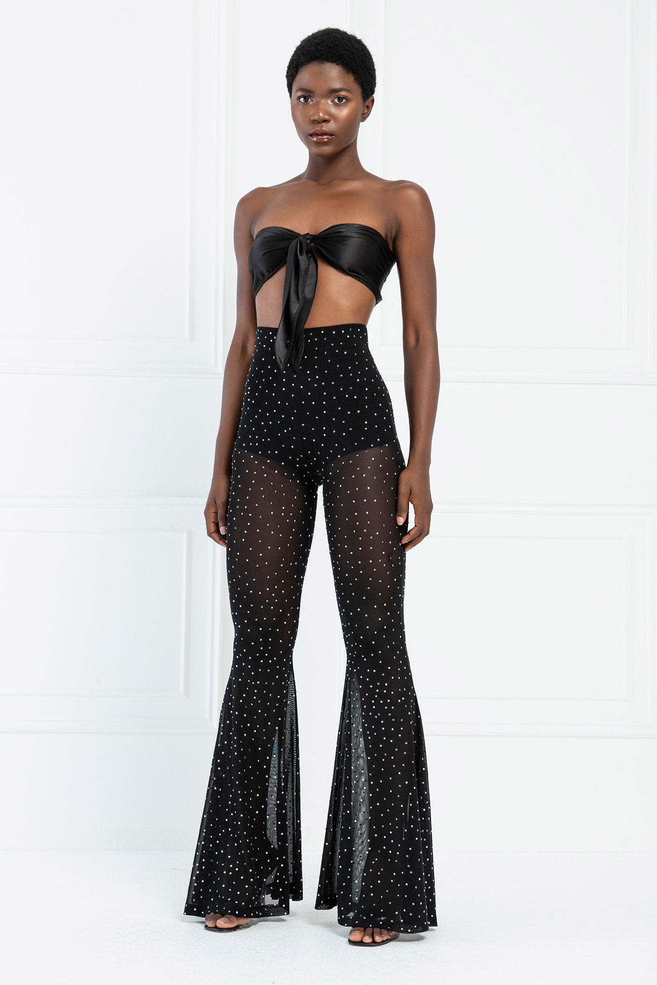 Sheer Black Embellished Flare Pants – BOUGIE GLITTER