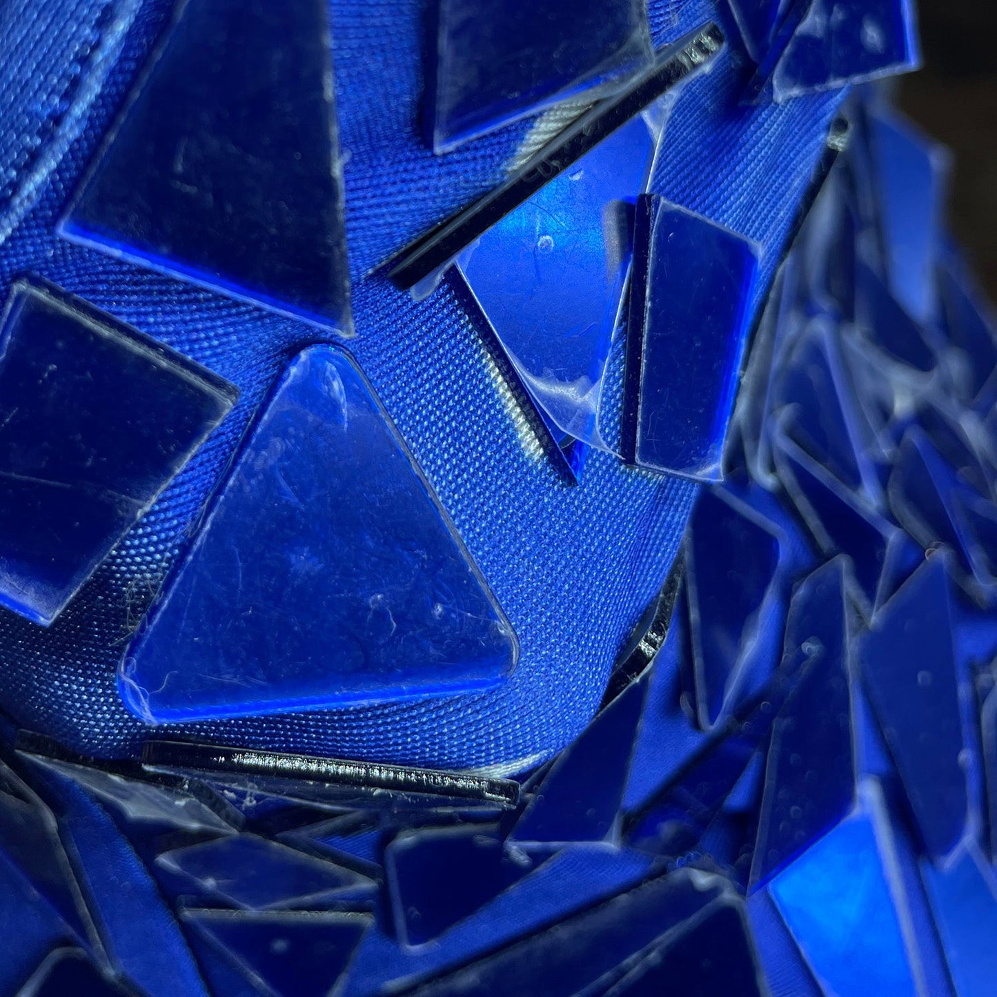 Royal Blue Long Sleeve Thigh High Slit Bodycon Mirror Dress