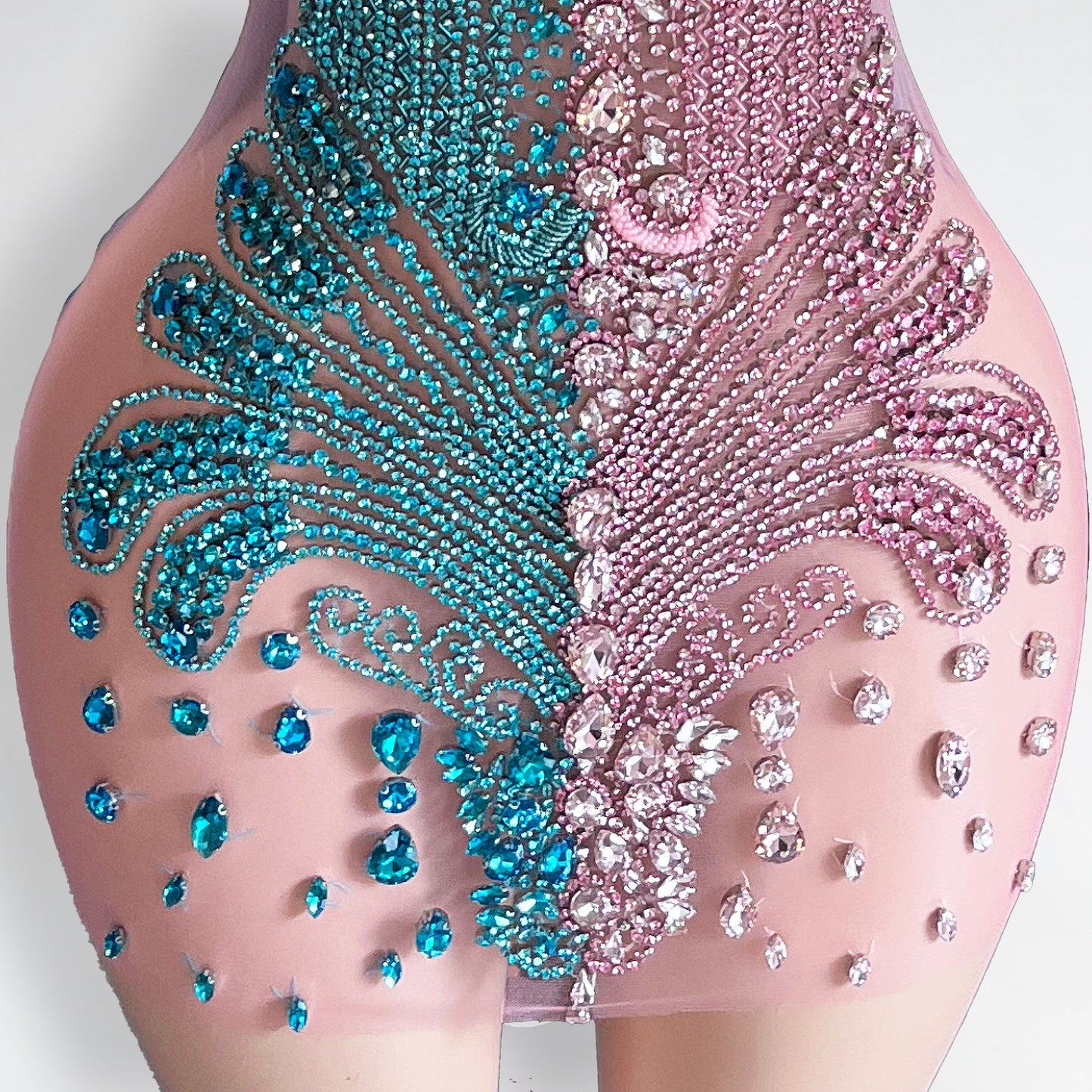 Raelynn Dual Color Candy Rhinestone Mini Dress