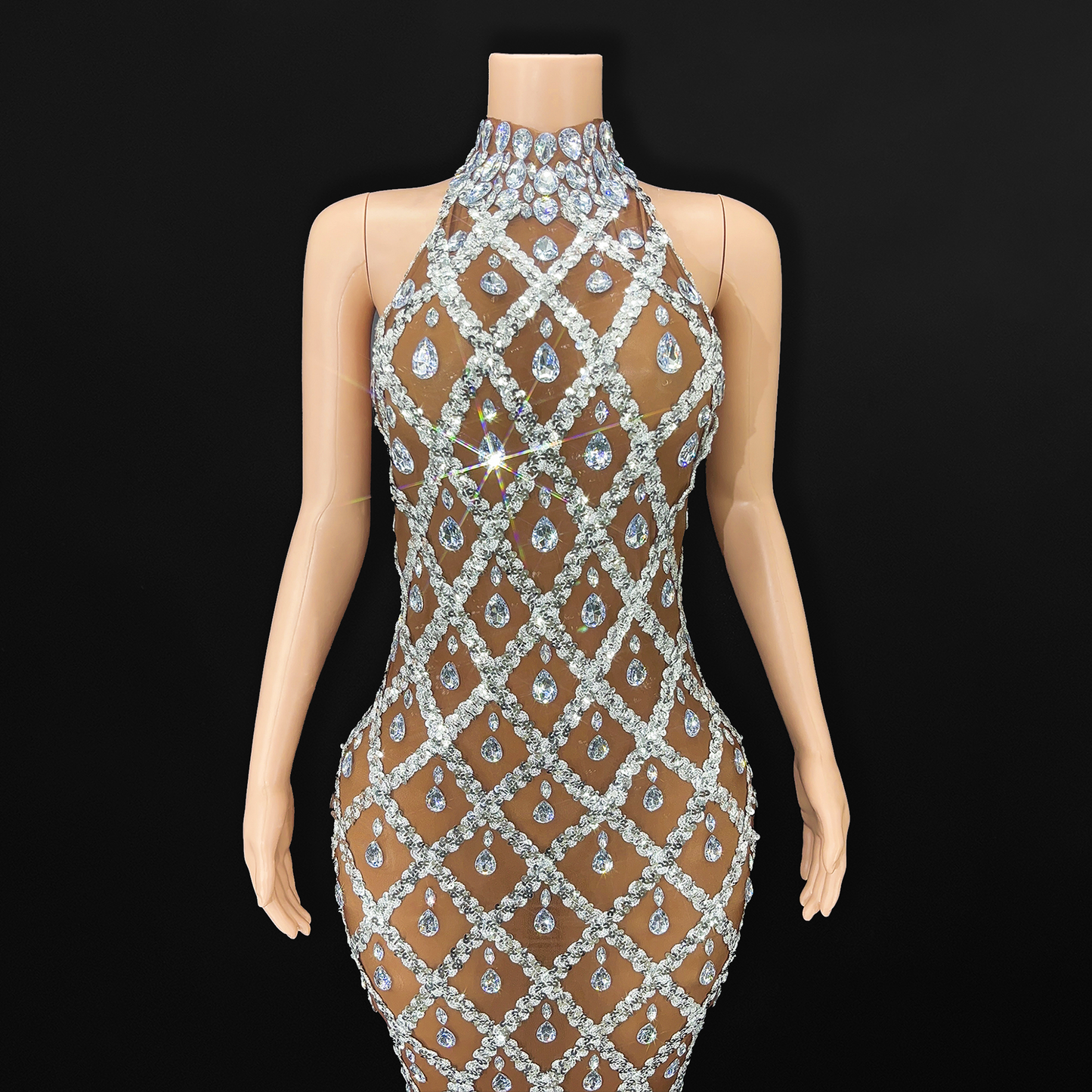 Chandelier Rhinestone and Sequin Dress