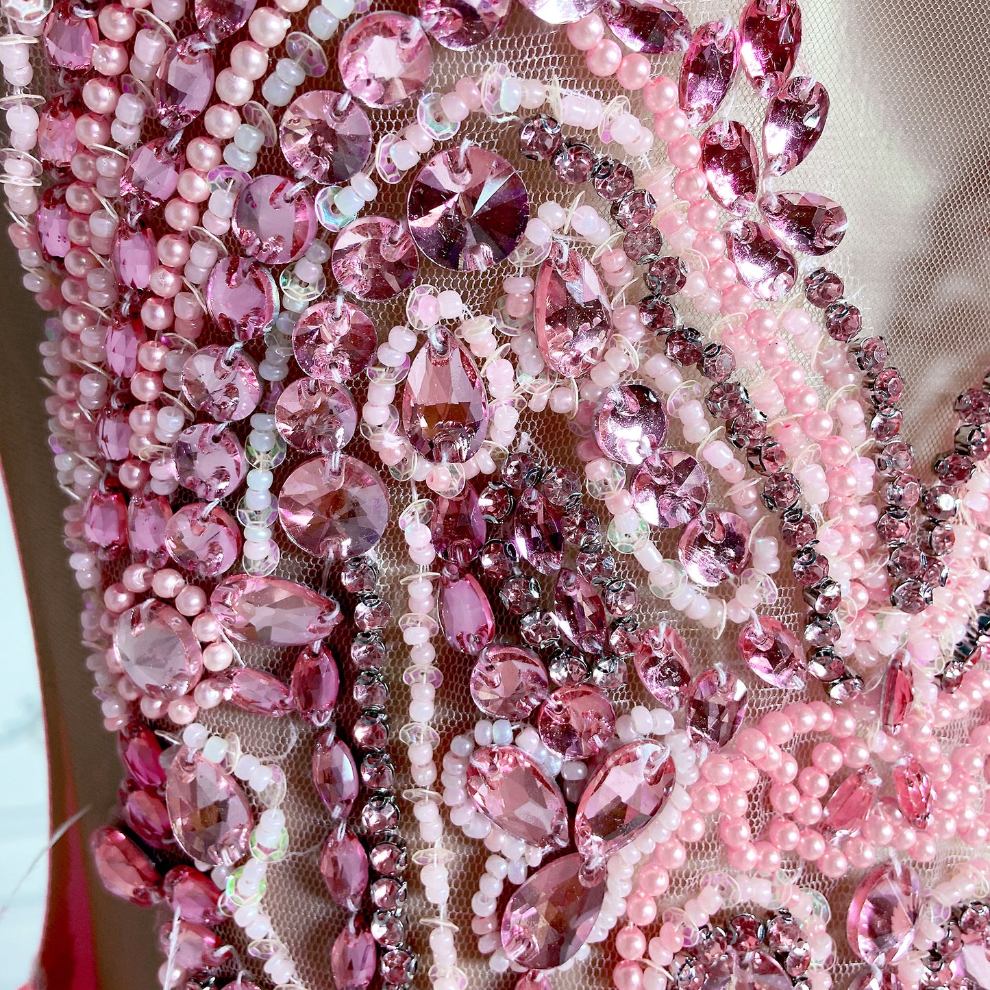 Genesis Rhinestone Embellished Feather Mini Dress With Train