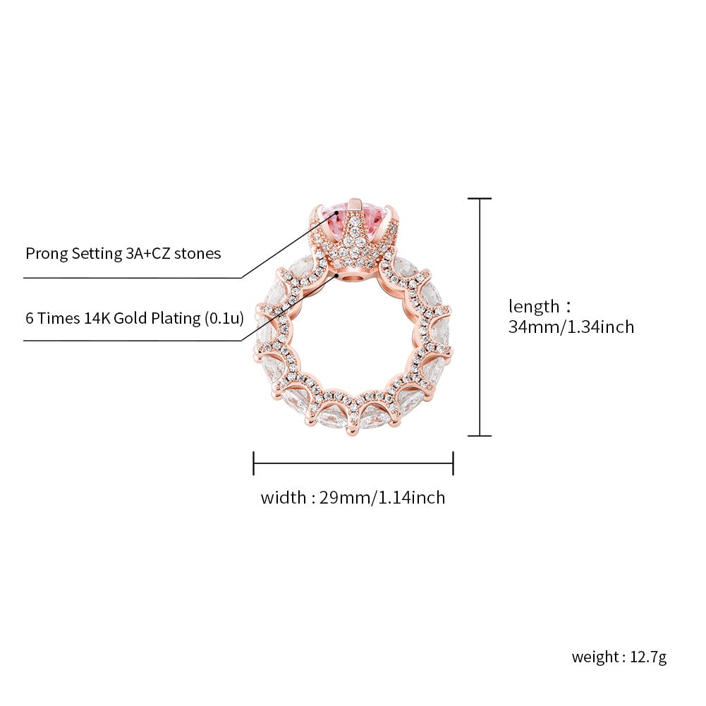 Pink Rose Gold Scalloped Ring