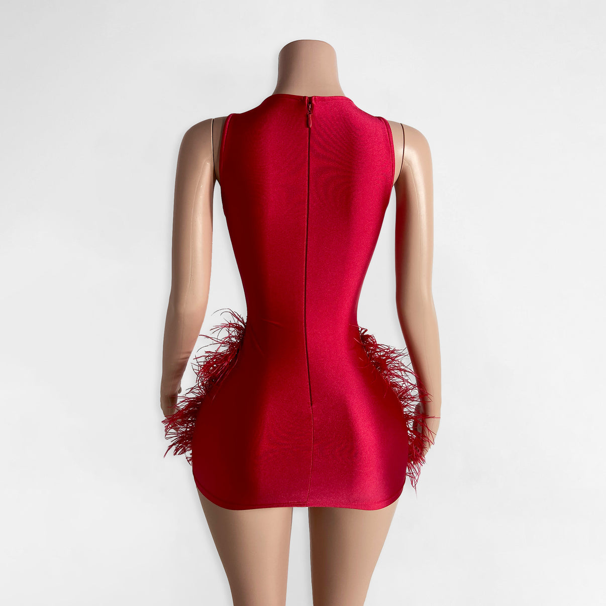 Feather Beads Mini Dress