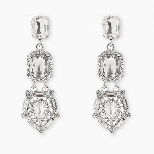 Rhinestone Deco Drop Earrings