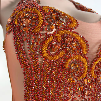 Amelia Beaded Scalloped Feather Mini Dress – Bougie Glitter