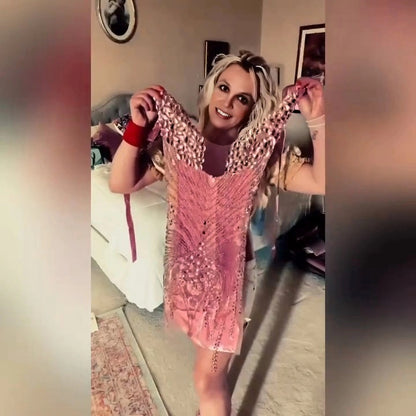 As Seen on Britney Spears | The Britney Rhinestone Beaded Dress