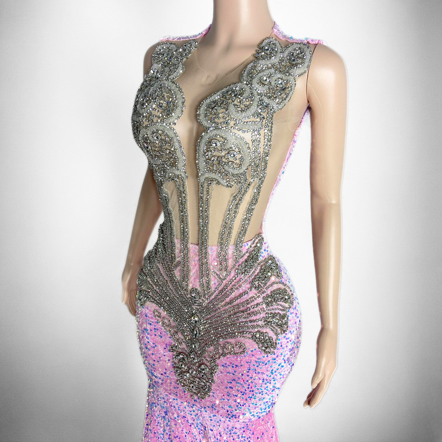 Hadley Rhinestone Embellished Sequin Gown