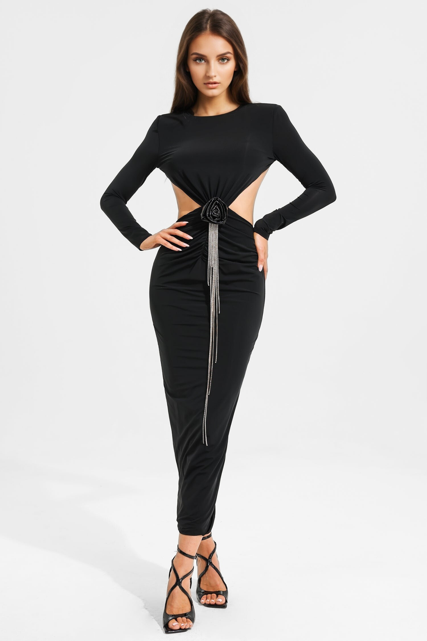 Black Rose Cutout Backless Bodycon Dress – BOUGIE GLITTER
