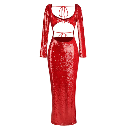 Ruby Sequin Cutout Maxi Dress