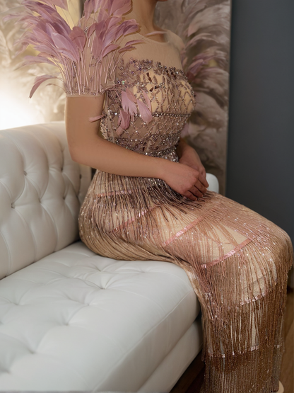 Ombre Beaded Fringe Dress BOUGIE GLITTER Ombre Beaded Fringe Dress BOUGIE GLITTER