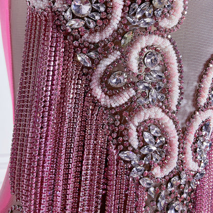 Jocelyn Tassel Embellished Rhinestone Mini Dress