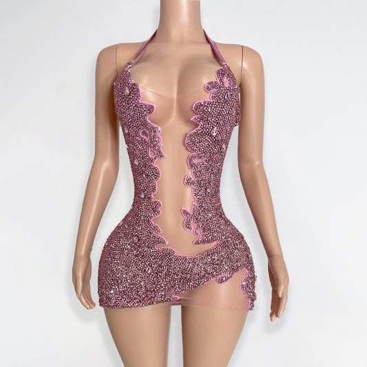 Everly Beaded Rhinestone Mini Dress | As Seen on Britney Spears