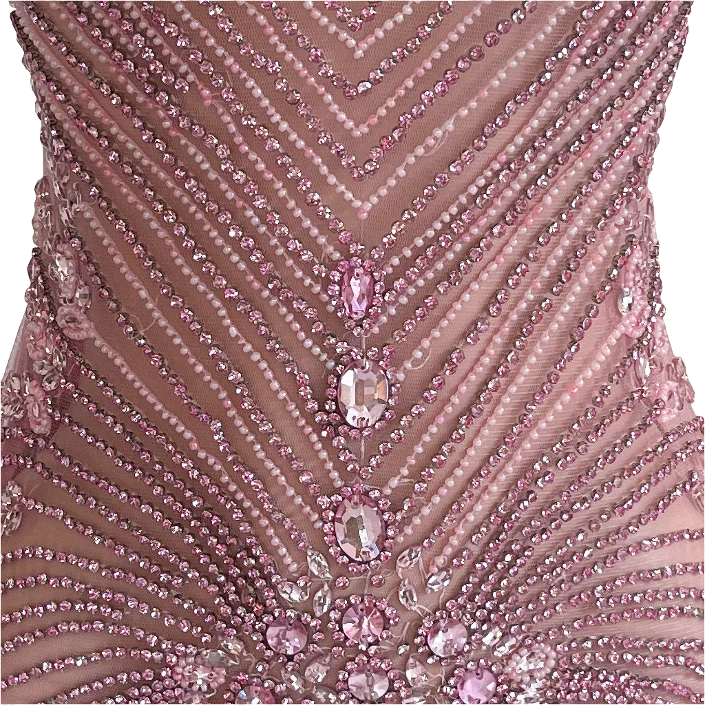 As Seen on Britney Spears | The Britney Pink Rhinestone Beaded Mini Dress