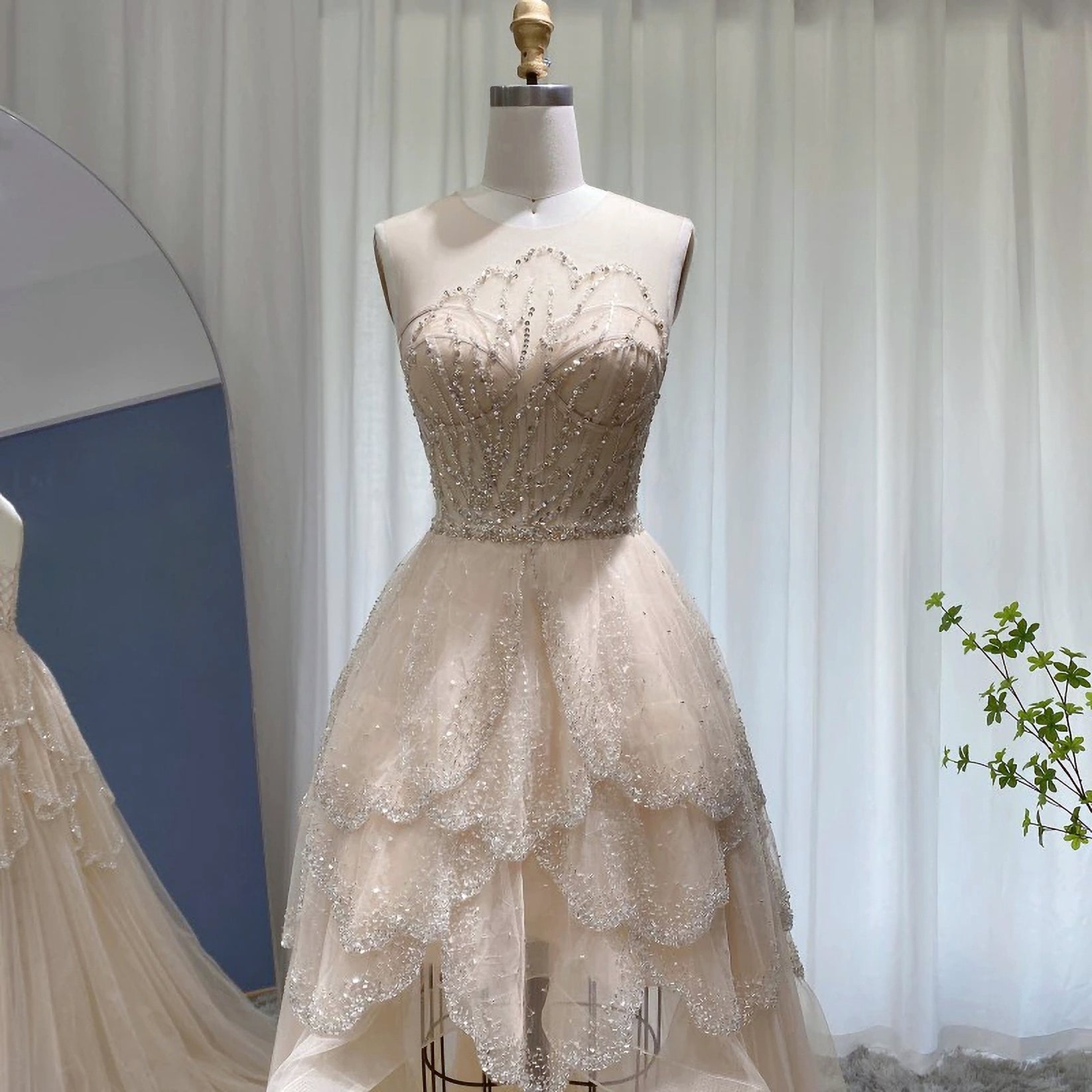 Silk Backless Beaded Fairy Dress (M)