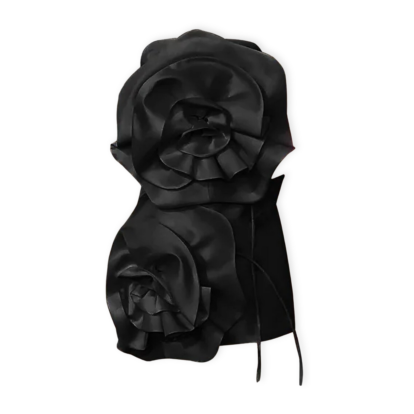 Strapless 3D Rose Motif Mini Dress