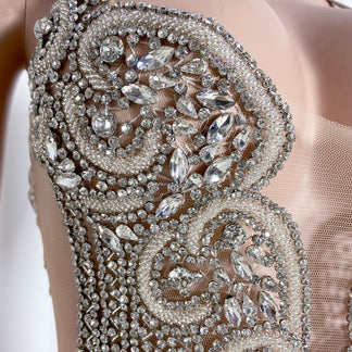 Gaby Beaded Feather Mini Dress