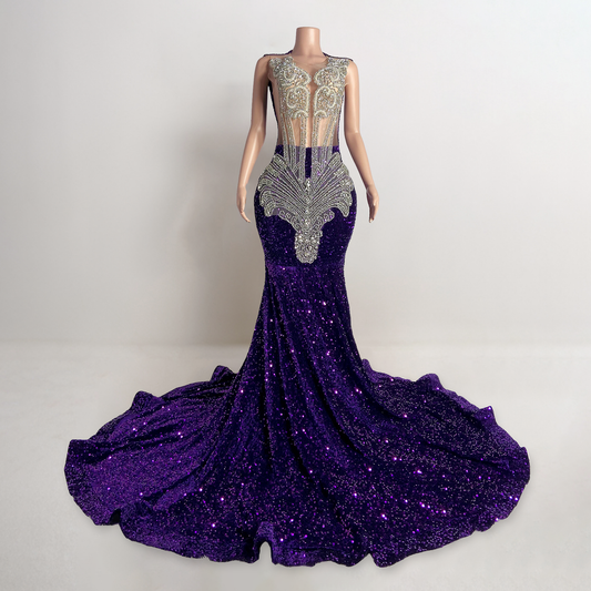 Hadley Rhinestone Embellished Sequin Gown