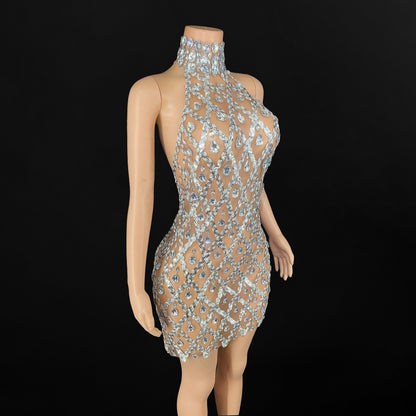 Ready to Ship | Chandelier Rhinestone and Sequin Mini Dress