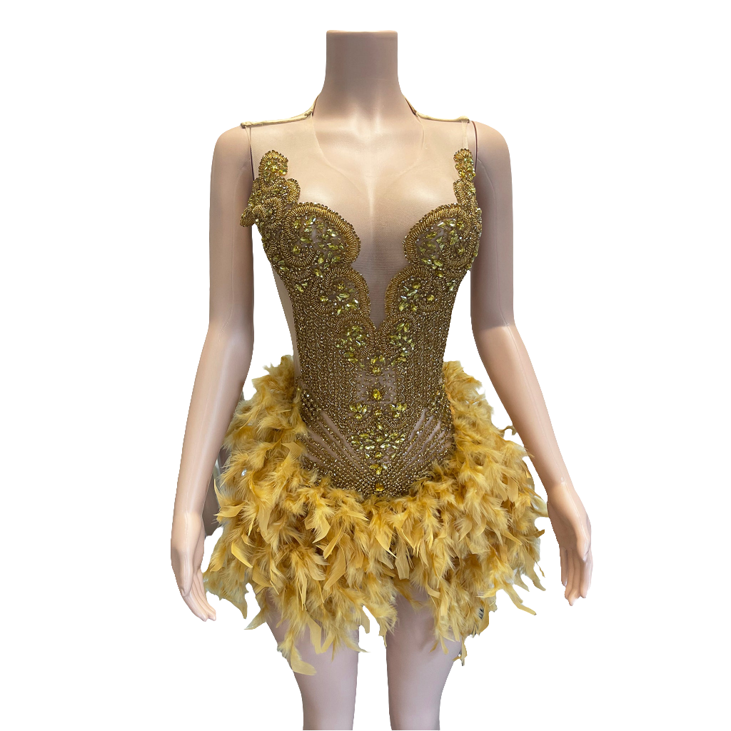 Lyla Beaded Scalloped Feather Mini Dress BOUGIE GLITTER Lyla Beaded Scalloped Feather Mini Dress BOUGIE GLITTER