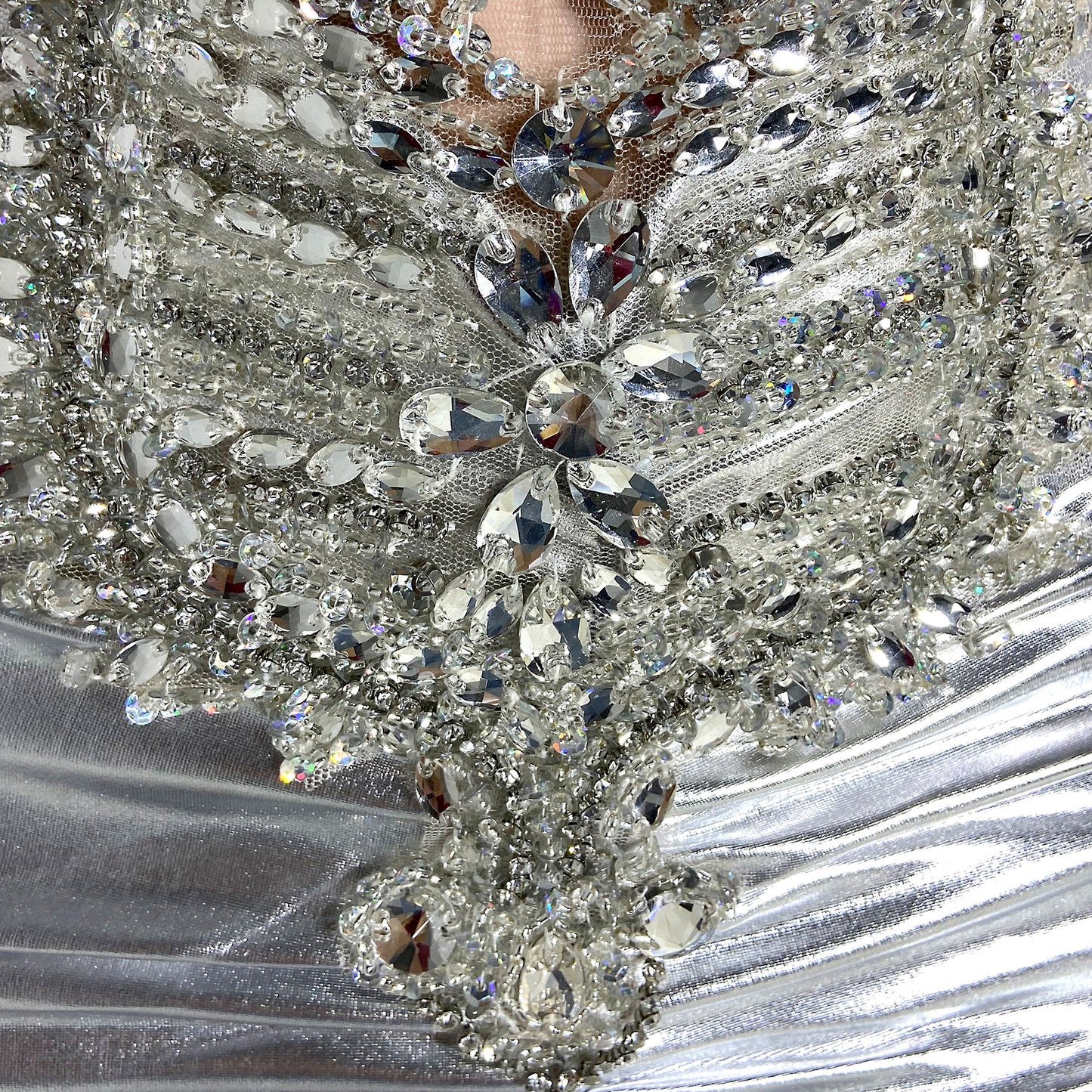 Bryn Beaded Metallic Rhinestone Mini Dress