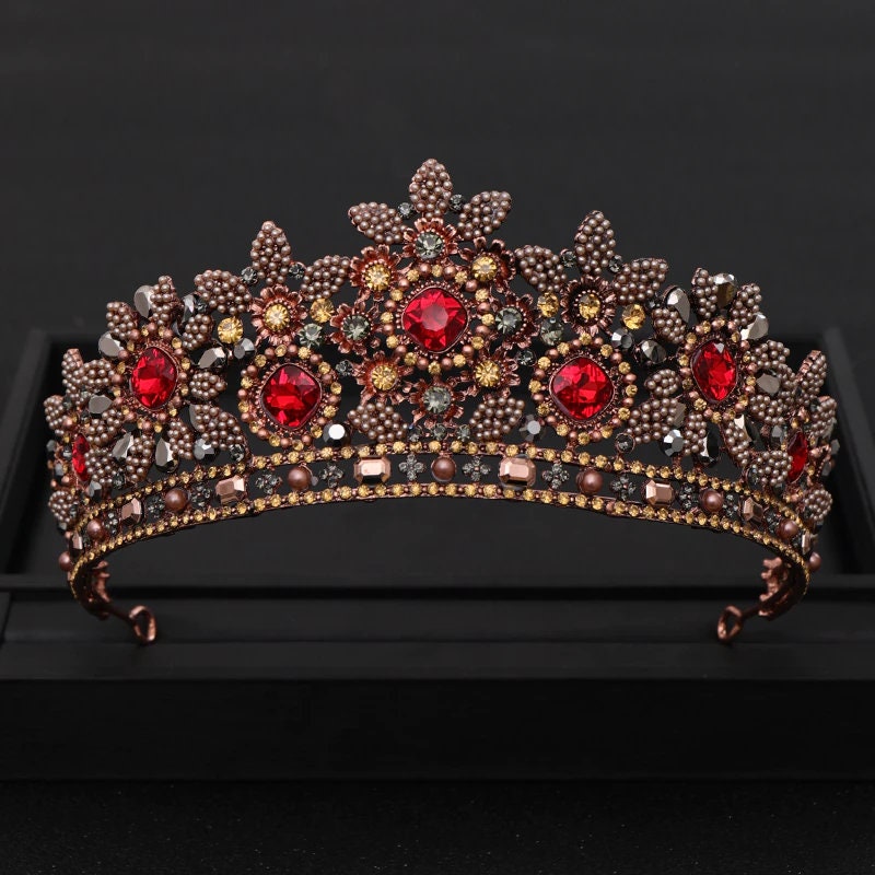 Glitzy Bling Rhinestone Crystal Flower Tiara Crown