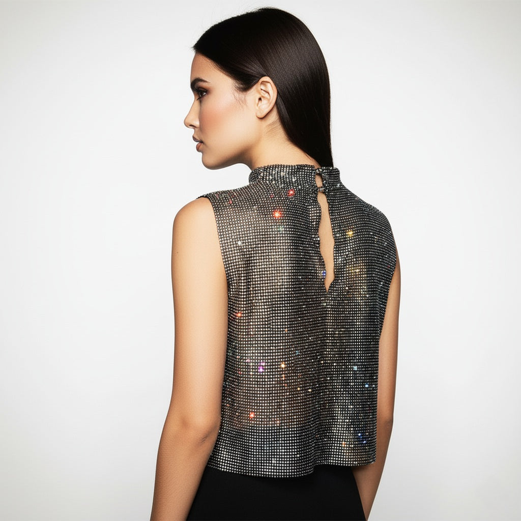 Shine Bright Like a Diamond Chainmail Crop Top