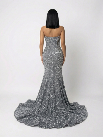 Naya Rhinestone Embellished Sequin Corset Gown