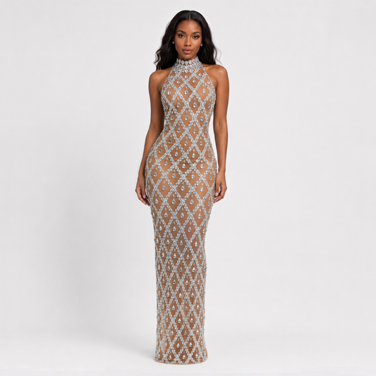 Chandelier Rhinestone and Sequin Dress