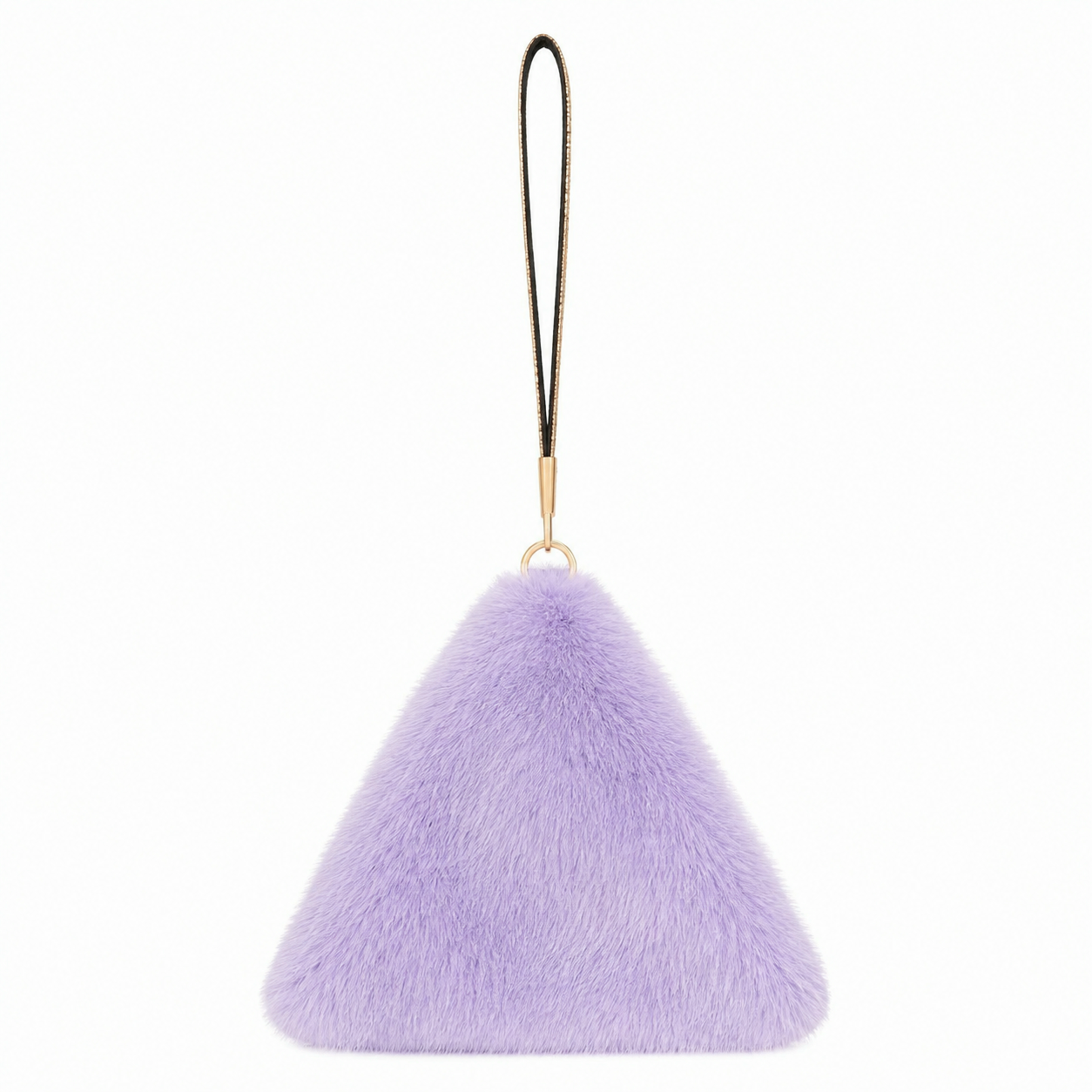 Pyramid Faux Fur Diamante Strap Bag Multiple Colors