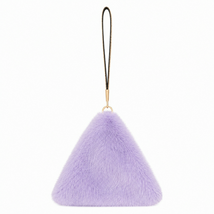 Pyramid Faux Fur Diamante Strap Bag Multiple Colors