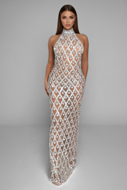 Chandelier Rhinestone and Sequin Dress