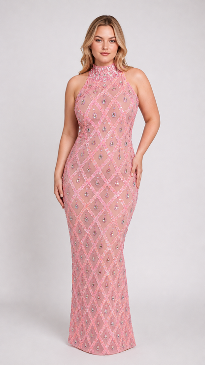 Chandelier Colorful Sequin and Rhinestone Dress