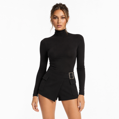 Asymmetrical Buckle Shorts