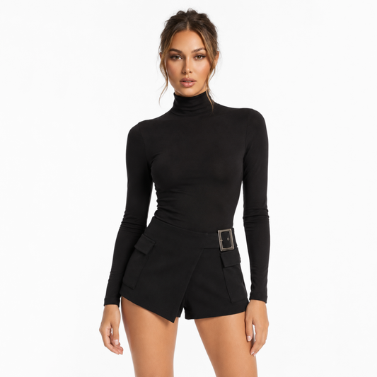 Asymmetrical Buckle Shorts