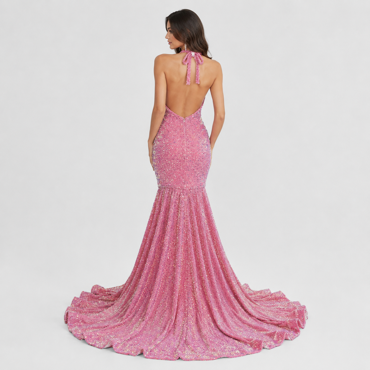 Ari Rhinestone Embellished Sequin Gown