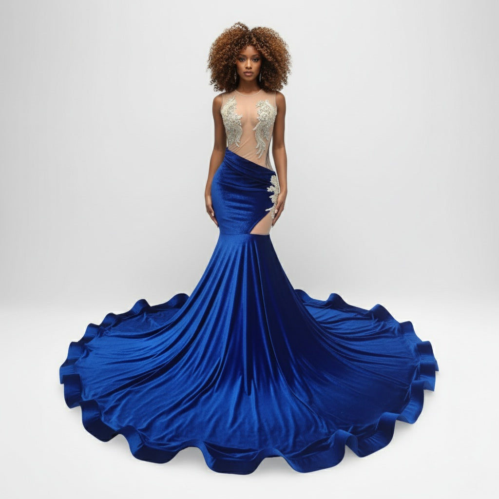 Kinsley Rhinestone Motif Embellished Cutout Gown