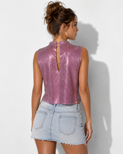 Shine Bright Like a Diamond Chainmail Crop Top