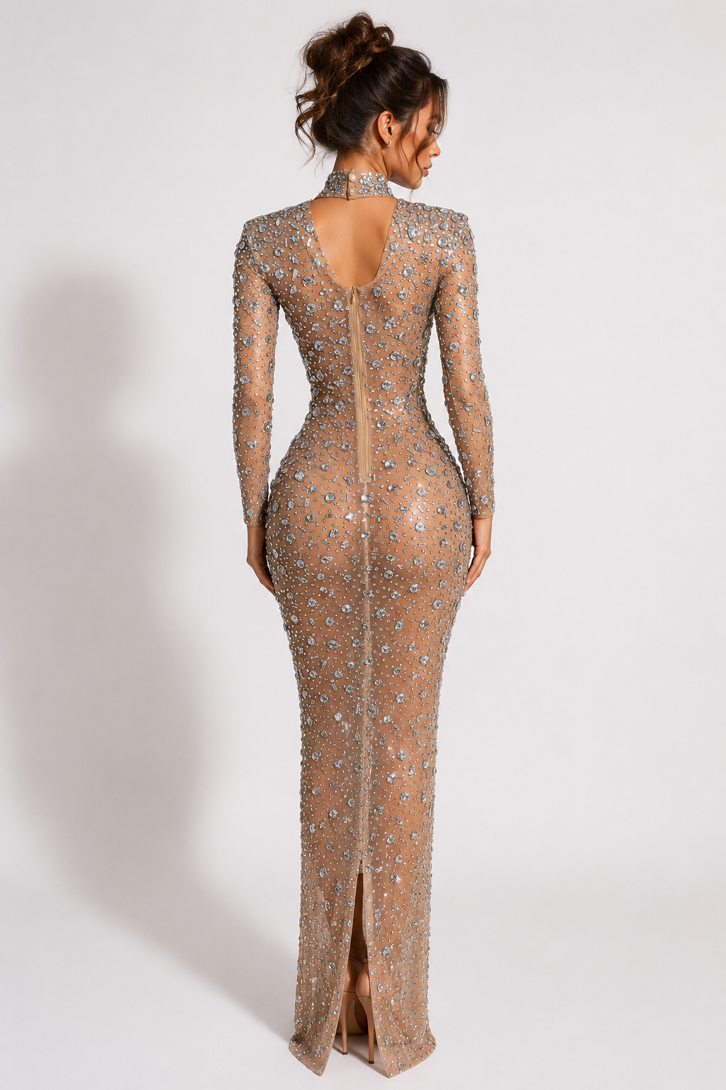 Sheer Crystal Rhinestone Dress