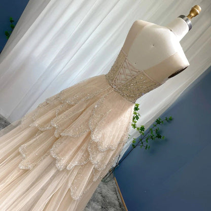 Beaded Floral Petal Tiered Fairy Dress BOUGIE GLITTER Beaded Floral Petal Tiered Fairy Dress BOUGIE GLITTER