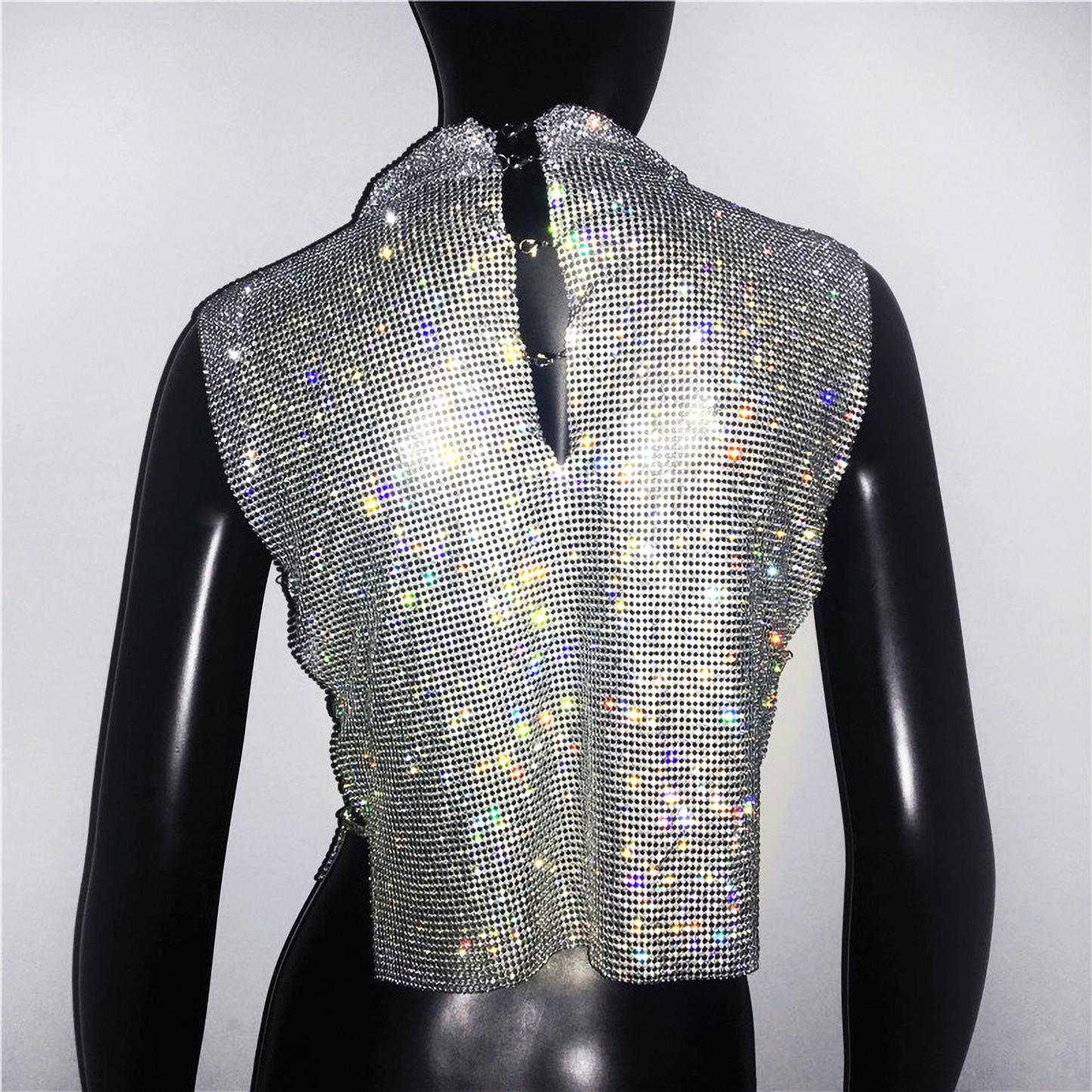 Shine Bright Like a Diamond Chainmail Crop Top