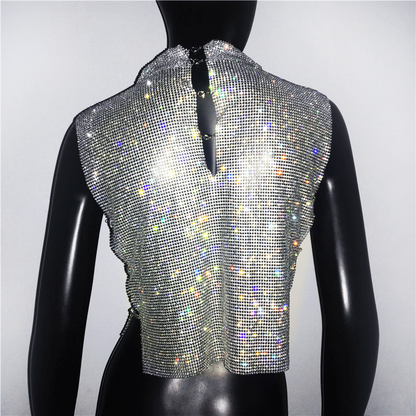 Shine Bright Like a Diamond Chainmail Crop Top