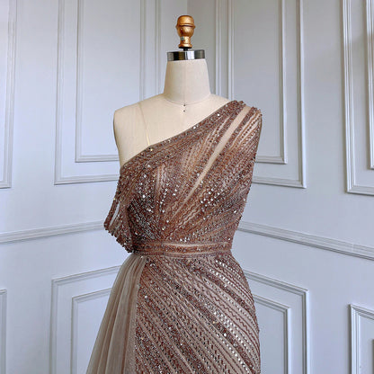 Off the Shoulder Beaded Sequin Tulle Dress