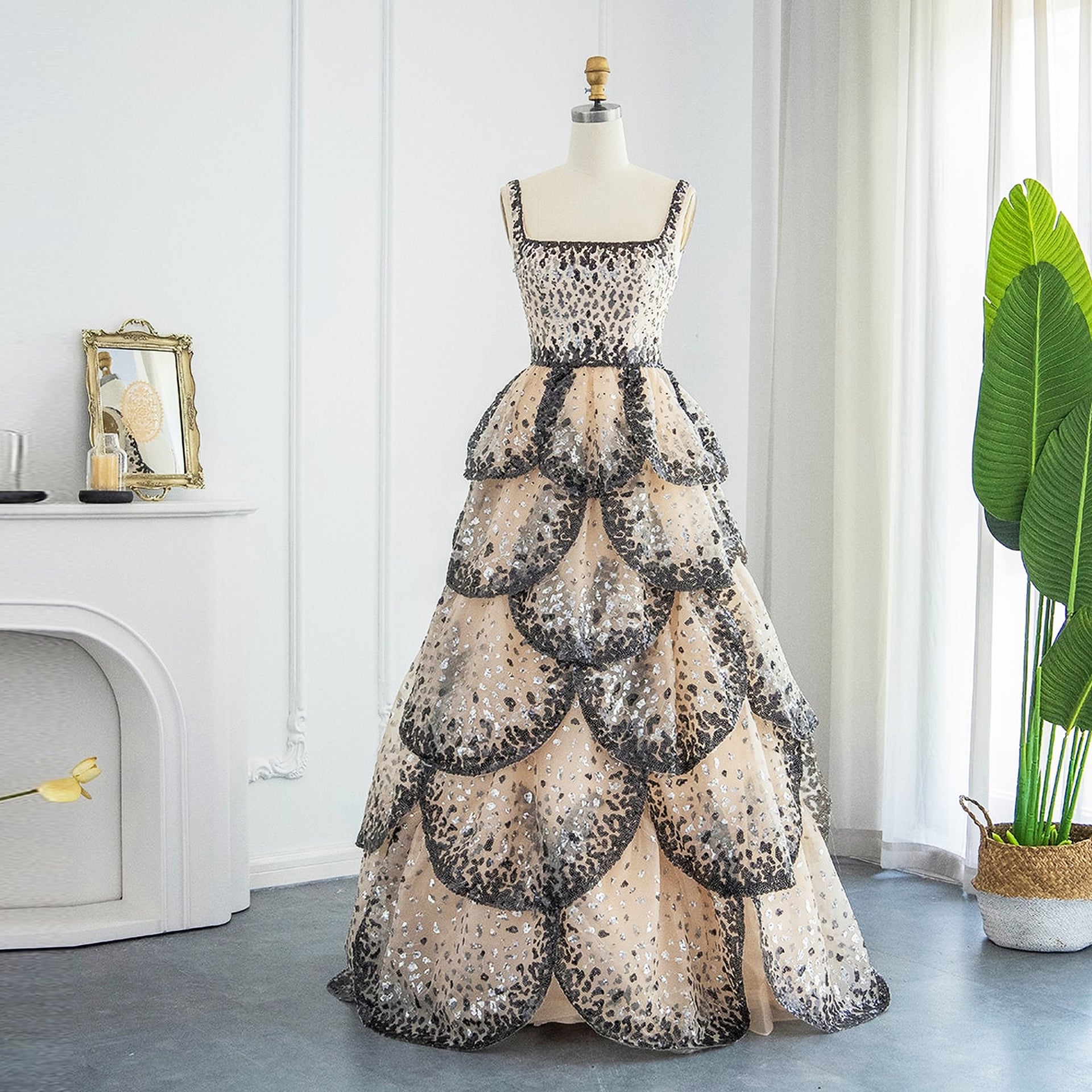 Sequin Tiered Petal Dress BOUGIE GLITTER Sequin Tiered Petal Dress BOUGIE GLITTER